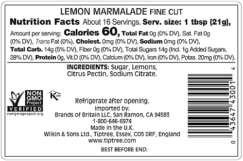 Tiptree Lemon Marmalade, 12 Ounce Jar