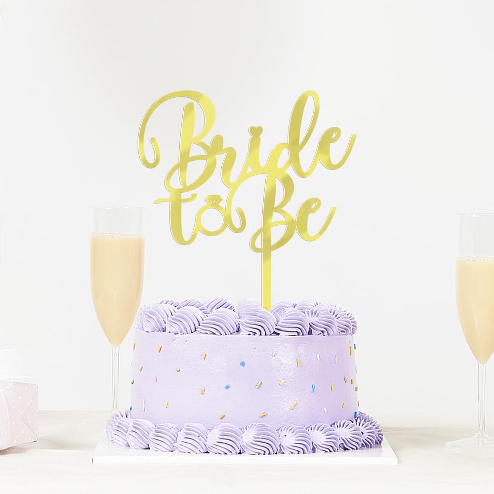 Sodasos Mirror Acrylic Bride To Be Cake Topper - Bridal Shower Cake Topper,For Wedding Shower;Engagement;Bachelorette;Hen Party