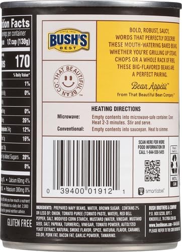 Bush'S Best Grillin' Beans, Smokehouse Tradition, 22Oz Can (Pack Of 12)