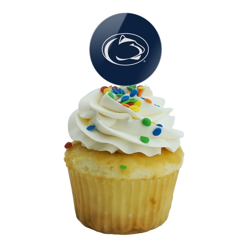 GRAPHICS & MORE Acrylic Cupcake Picks Toppers Set of 6 - Pennsylvania State University Logo