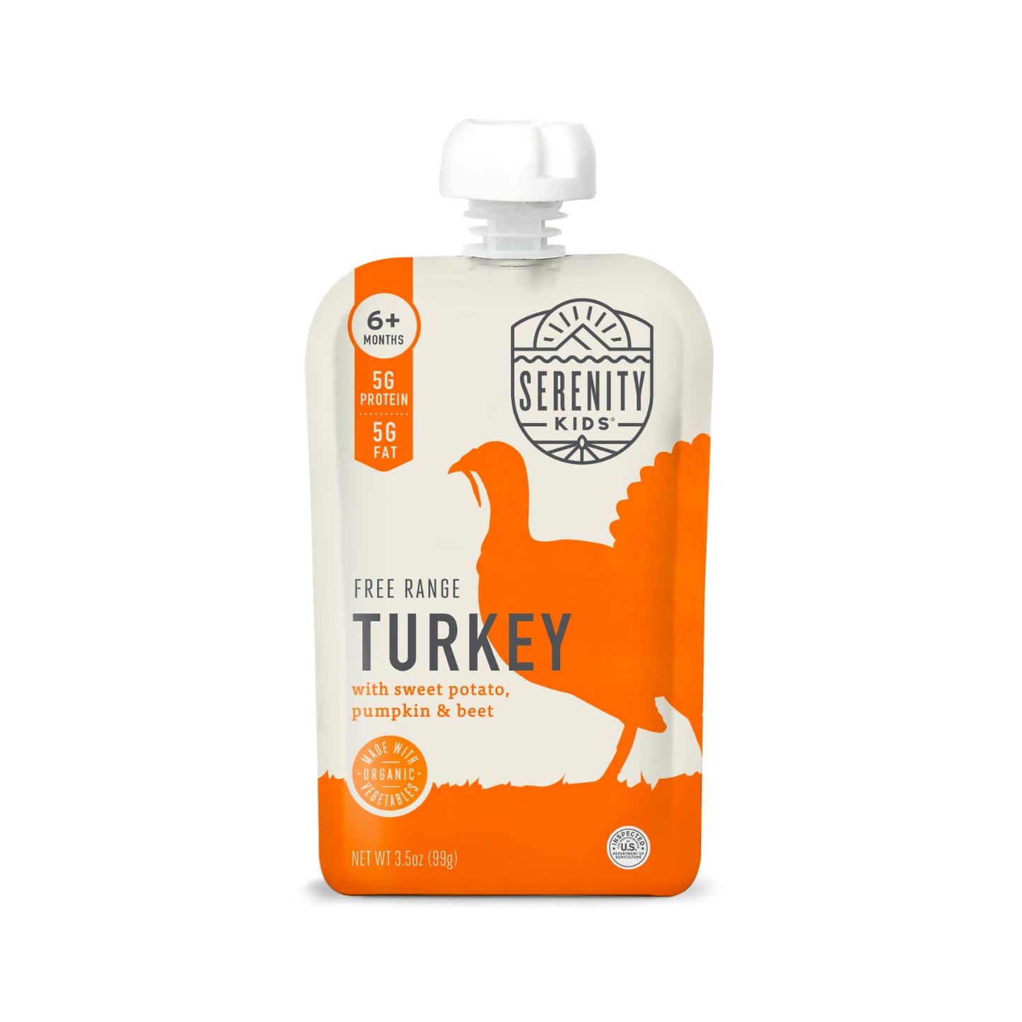 Serenity Kids 6+ Months Baby Food Pouches Puree Made W/ Ethically Sourced Meat & Organic Veggies - 3.5 Oz Bpa-Free Pouch - Free 