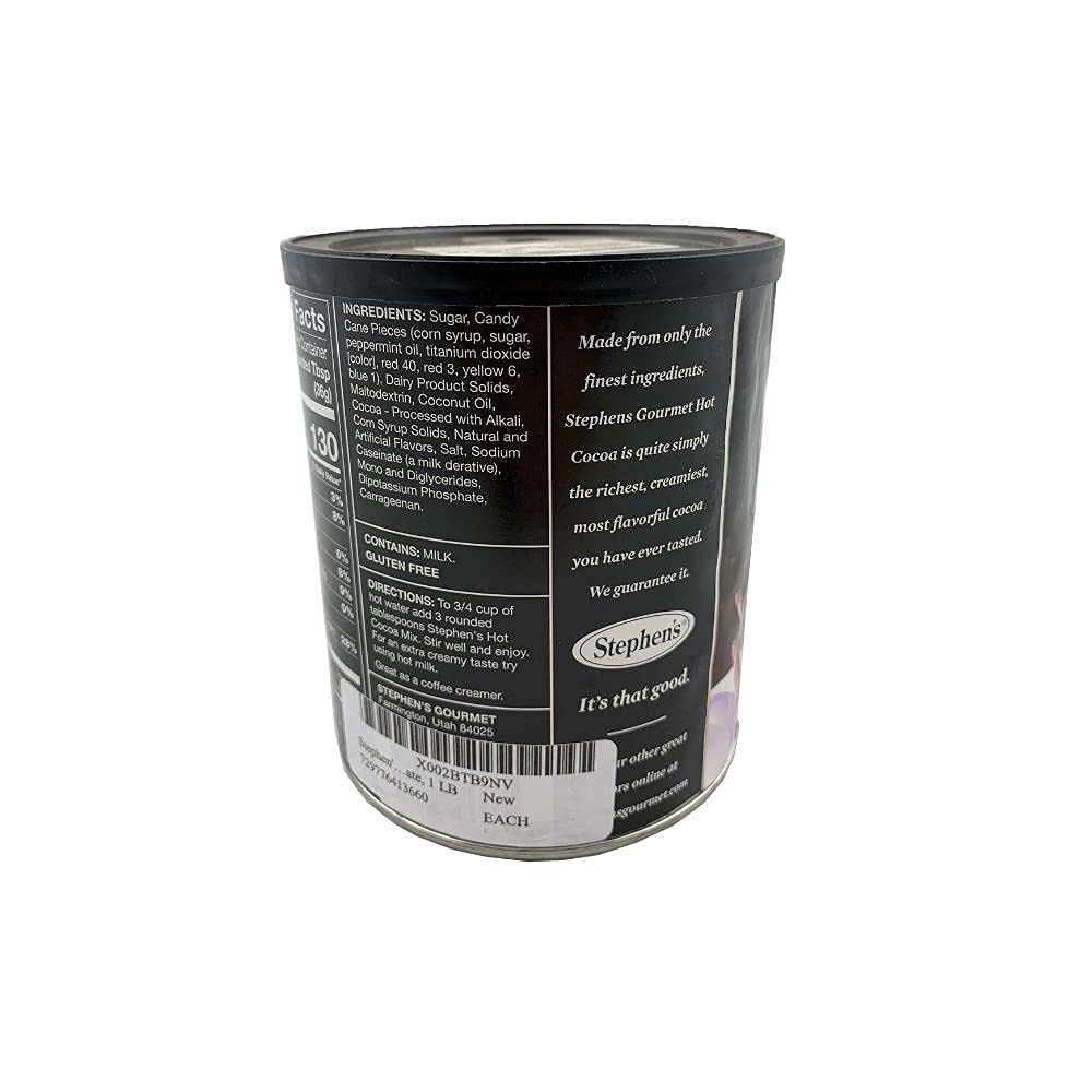 Stephens Gourmet Hot Cocoa, Dark Chocolate Candy Cane, 16 Oz (Pack Of 1)