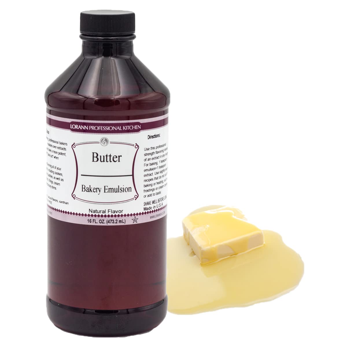 LorAnn Oils Butter Bakery Emulsion, True Butter Flavor, 1 Pound, Gluten-Free, Keto-Friendly, Model 0752