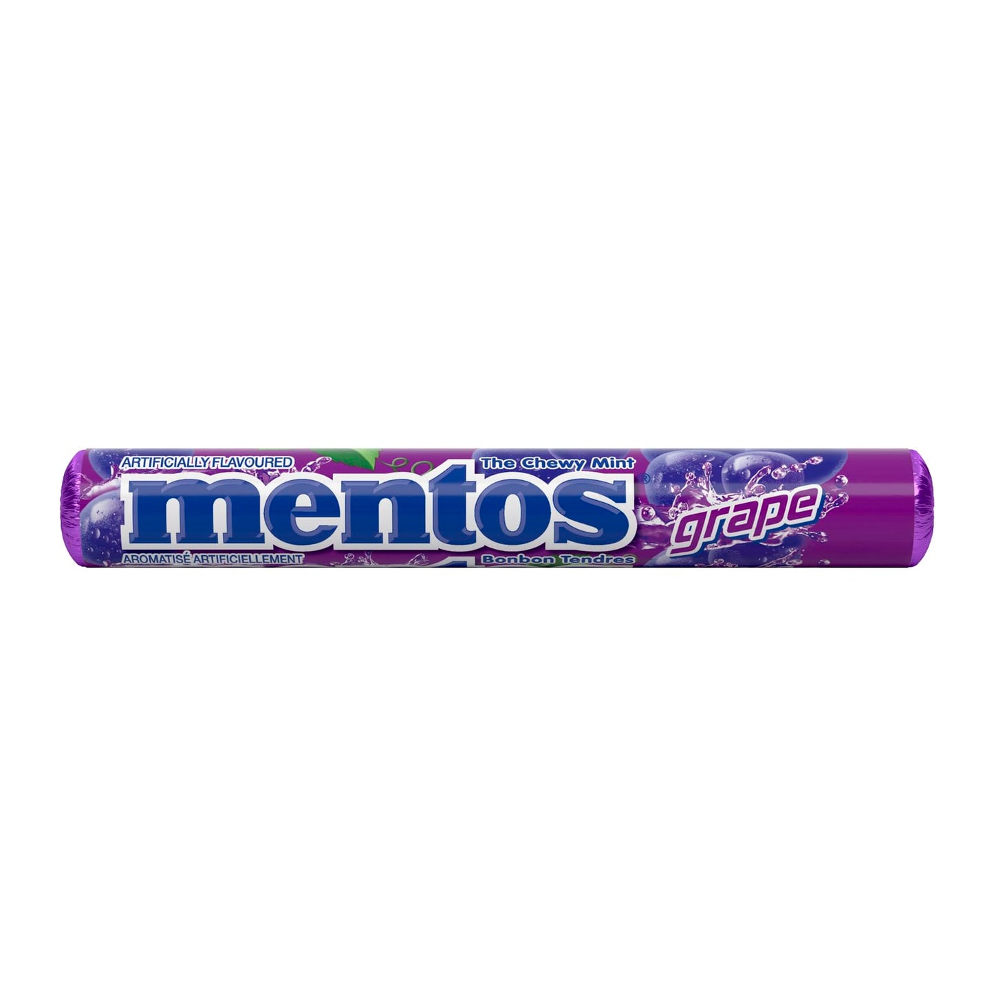 Mentos Grape Flavor Chewy Candy - 20 Rolls (37.5g/1.3oz each) - Imported from Canada - Perfect for Sharing and Snacking