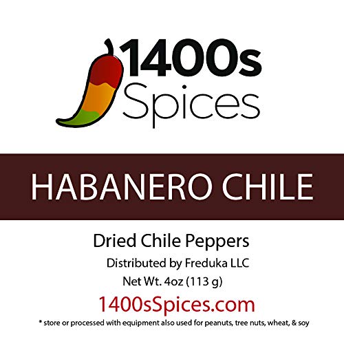 4Oz Dried Habanero Peppers By 1400S Spices
