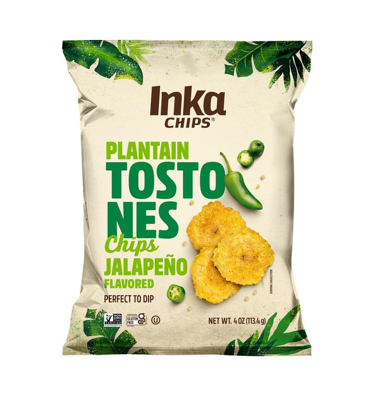 Inka Jalapeo Flavored Tostones Chips, Gluten Free, Non GMO, 4 Ounces (Pack Of 12)