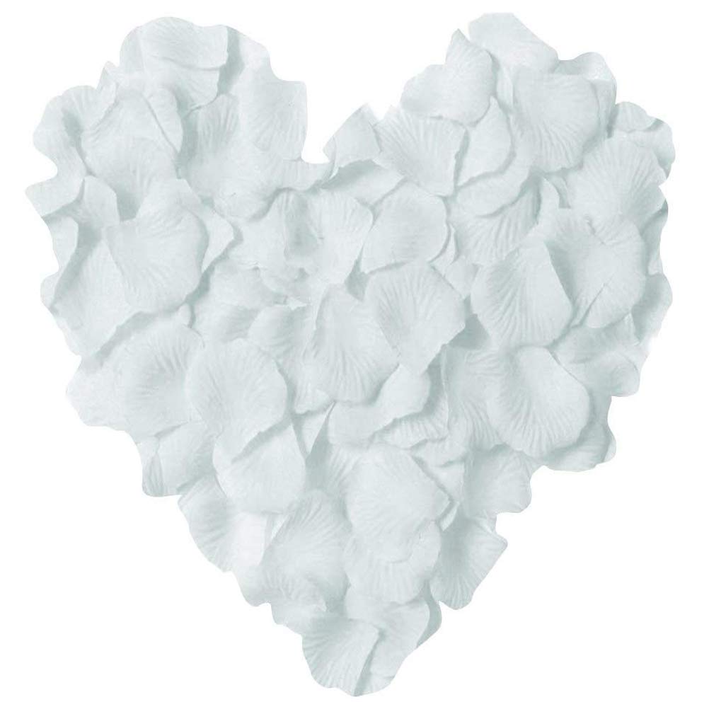Lzxd 1000 Pieces White Artificial Silk Rose Petals Flower Decoration Wedding Party Color White