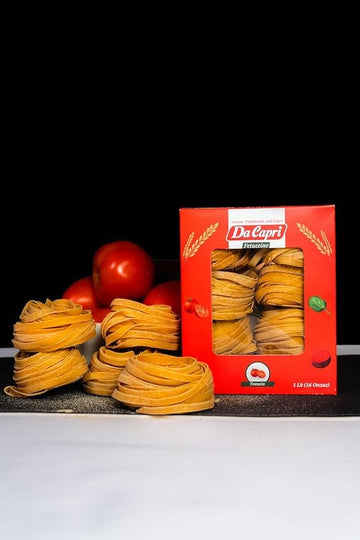 Da Capri Tomato Fettuccine (Pack Of 2) | Artisanal Homemade Pasta | 16 Oz Vegan & Healthy | 100% Natural & Plant-Based | Easy To