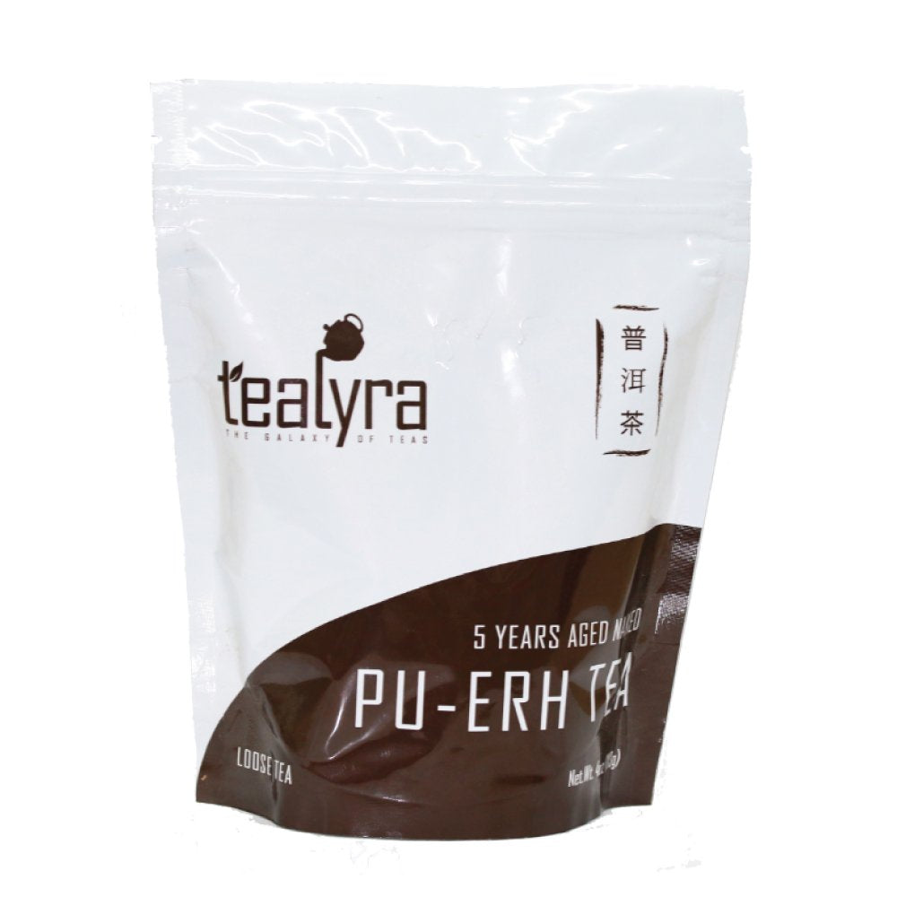Tealyra Ripe Puerh Tea - 5 Years Aged Loose Leaf - High Caffeine - 4 Ounce (113g)