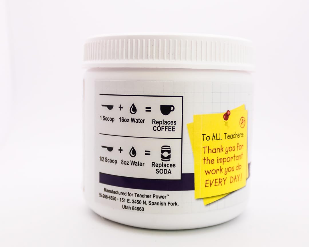 TEACHER POWER Sugar Free Energy Drink, Black Raspberry, 70 Servings, 219 Grams