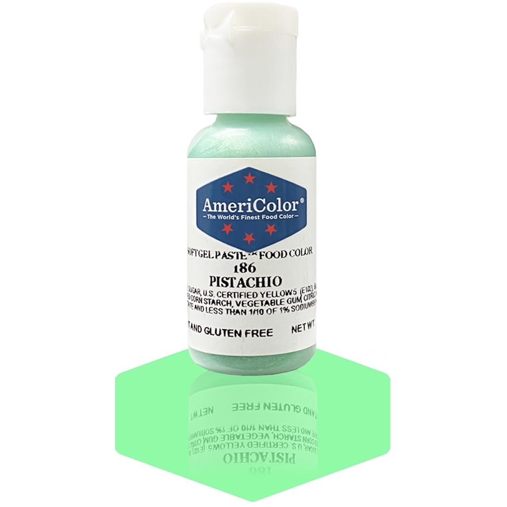 AmeriColor, Pistachio, 0.75 Ounce Bottle, Soft Gel Paste Food Color