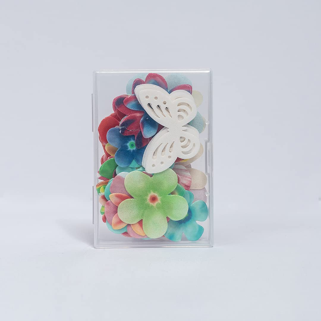 Edible Flowers Edible Leaves &White Edible Butterflies Wafer Paper Cake Cupcake Toppers For Decorating Rice Paper Flower Food De