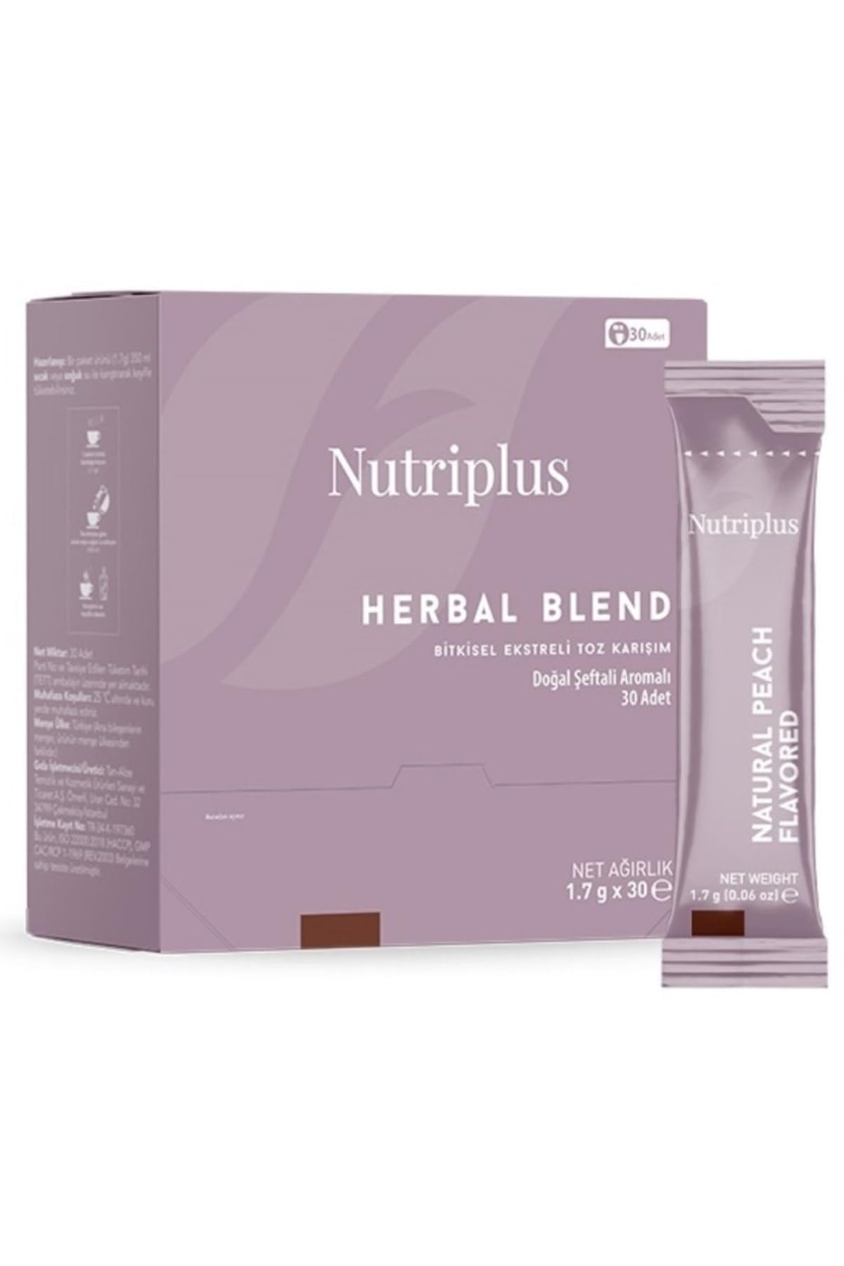 FARMASi Nutriplus Peach Herbal Tea – 30 Servings, 0.06 Oz, Natural Flavor