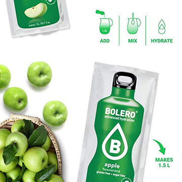 BOLERO - Apple Flavored, Sugar Free and Low Calorie Powdered Drink Mix, Makes 1/2 Gallon for Strong Flavor or 1 Gallon for Mild