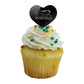 GRAPHICS & MORE Cupcake Picks Set of 6, Acrylic, Heart Love Design, University of Sioux Falls