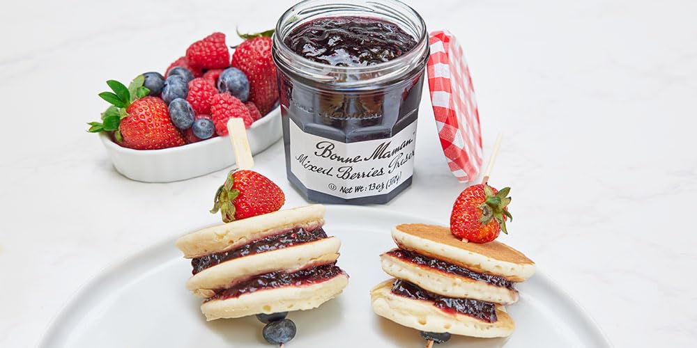Bonne Maman Mixed Berry Preserves, 13 oz Glass Jars, Non-GMO, Pack of 4