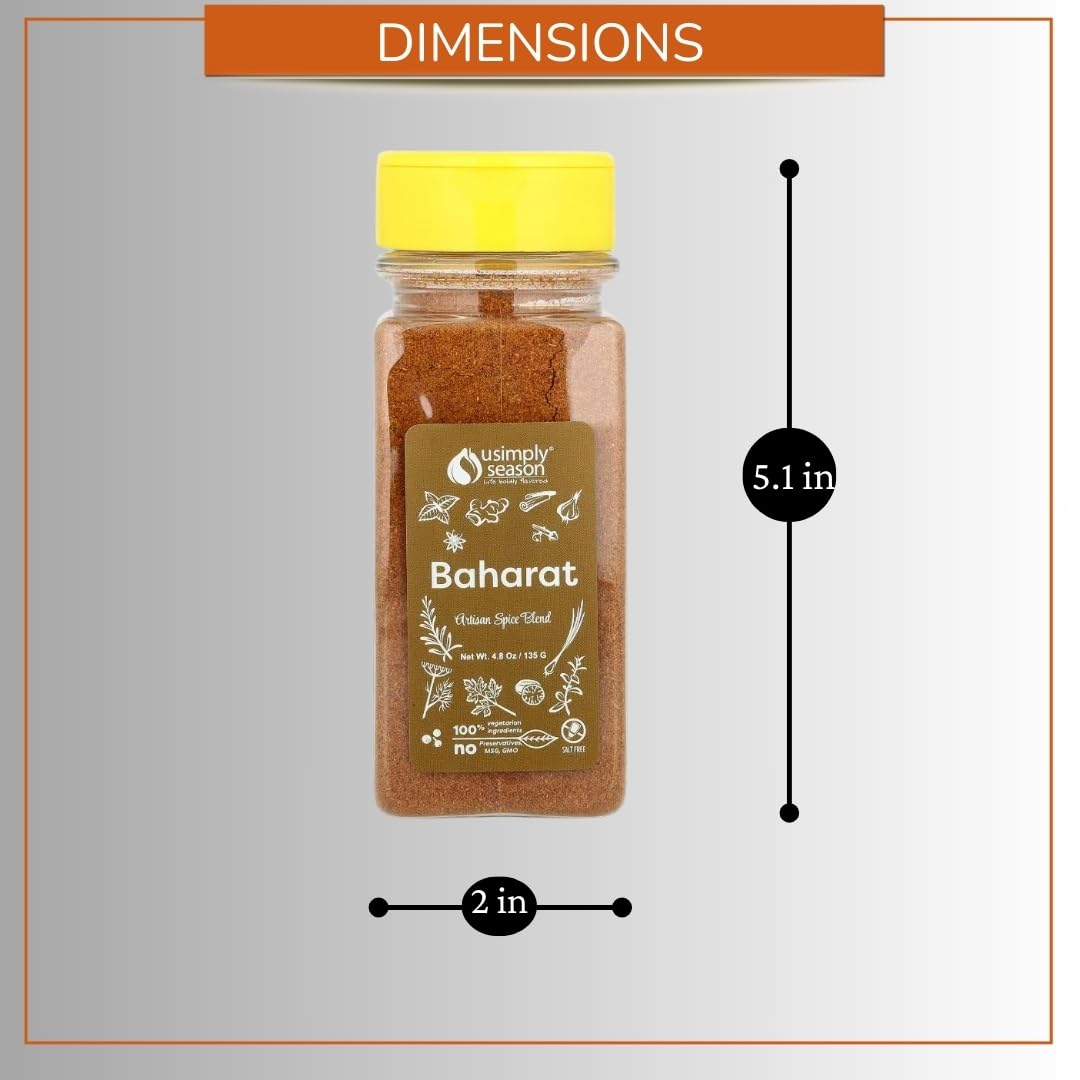 USIMPLY SEASON Middle Eastern Seasoning, Baharat Spice, 4.8 Ounce