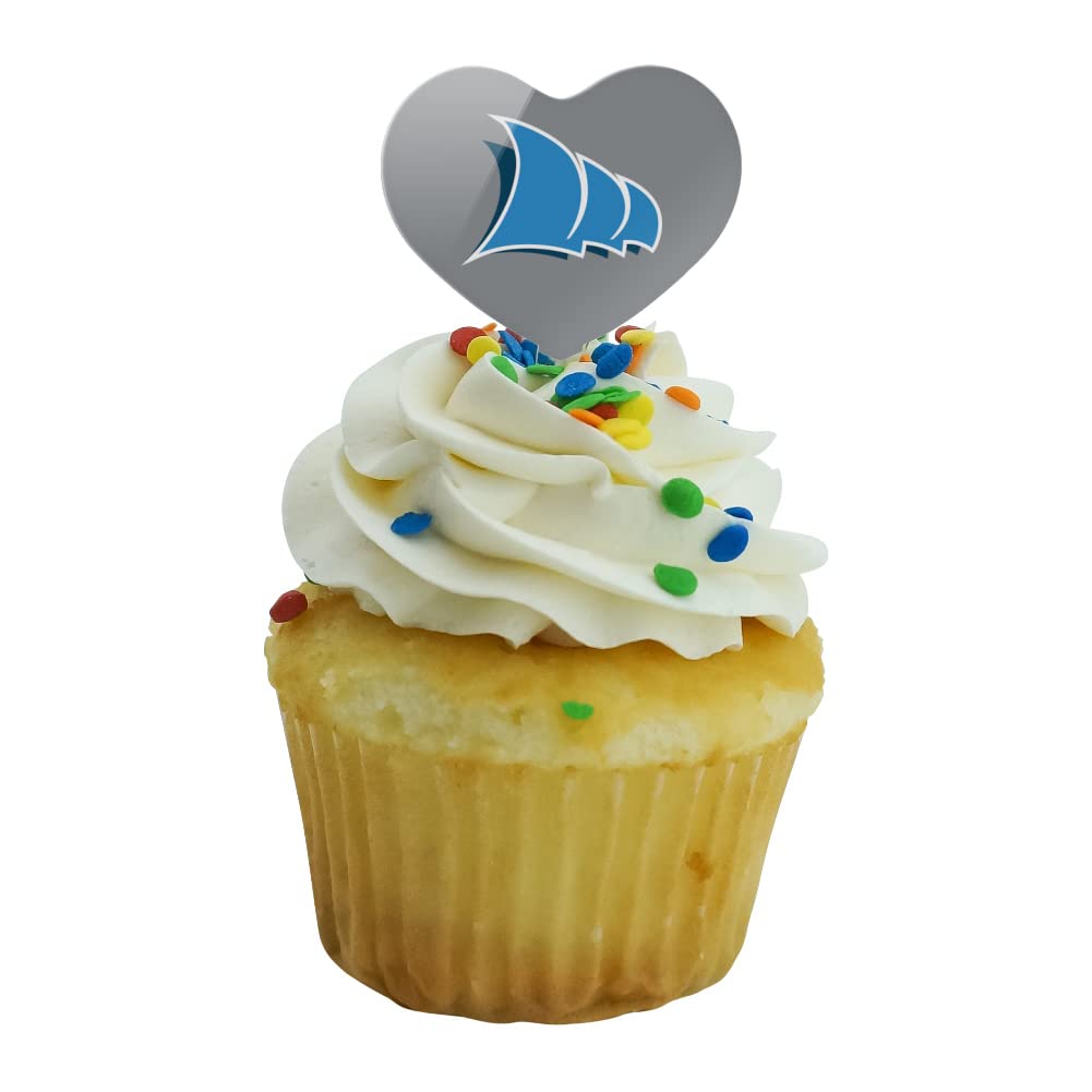 GRAPHICS & MORE Cupcake Picks Set of 6 - Heart Decoration Toppers - Acrylic - College of Coastal Georgia