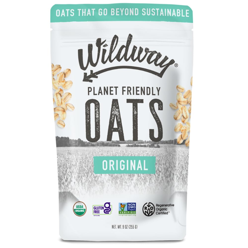 Wildway Organic Rolled Oats, Gluten-Free, Non-GMO, 9 Oz, Regenerative & Sustainable