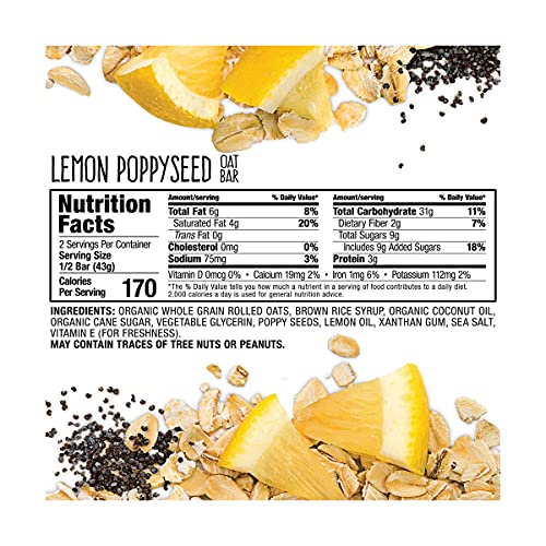 Bobo'S Oat Bars, Lemon Poppyseed, 3 Oz