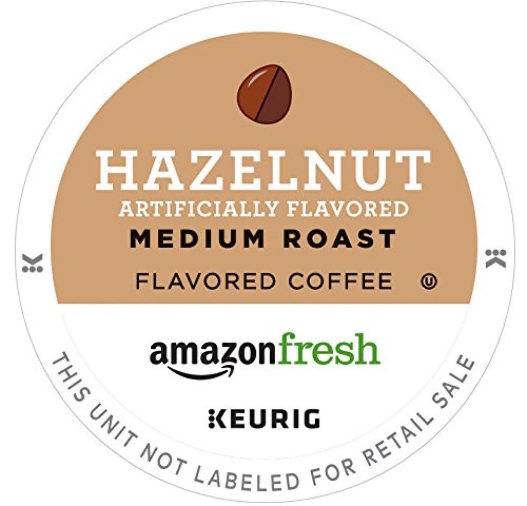 AmazonFresh K-Cups, Hazelnut Flavored Medium Roast, 80 Count, Compatible with Keurig Brewer