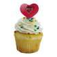 GRAPHICS & MORE Cupcake Picks Toppers Set of 6, Acrylic, Heart Design, One Size, University of Nebraska at Omaha
