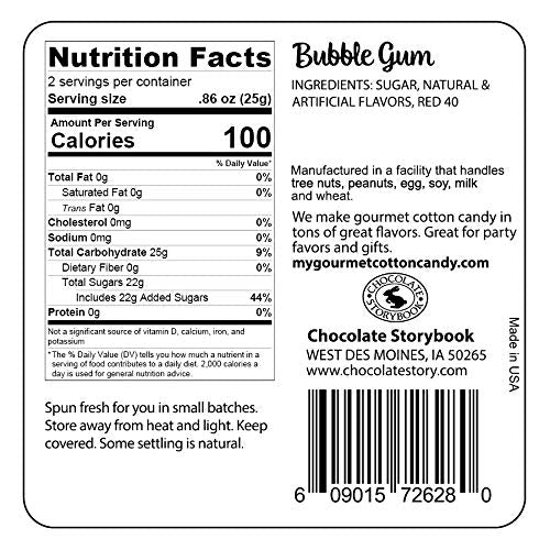 Bubblegum Gourmet Flavored Cotton Candy - Unique Idea For Holidays, Birthdays, Gag Gifts, Party Favors