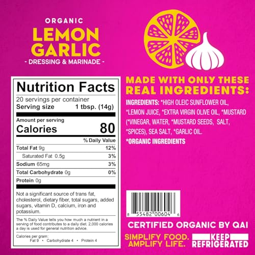 Tessemaes Organic Lemon Garlic, 10 Fl Oz
