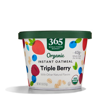 365 By Whole Foods Market, Oatmeal Triple Berry Instant Organic Single, 2 Ounce