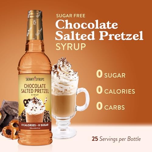 Jordans Skinny Syrups Sugar Free Coffee Syrup, Chocolate Covered Pretzel, 25.4 Fl Oz, Gluten Free, Keto Friendly