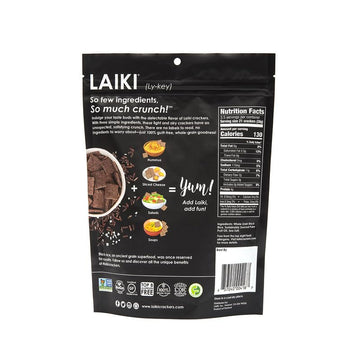 Laiki Gluten Free Rice Crackers, Black Rice, Resealable 3.53 Ounce Bag