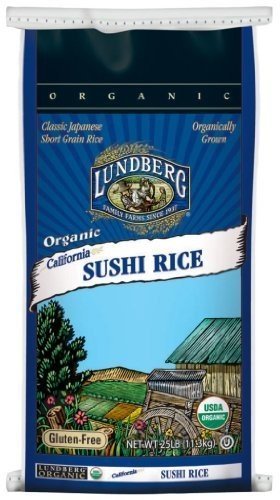 Lundberg Family Farms Organic Sushi Short Grain White Rice - Single Bulk Item - 25Lb