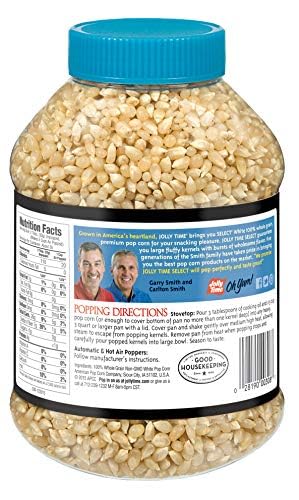 Jolly Time Popcorn Kernels, Gourmet Popping Corn, 30 Ounce (Pack of 6), Ideal for Air Popper or Stovetop