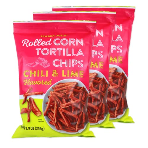 Trader Joes Chips And Snack - All Flavors (Chili & Lime - 9 Oz, 3 Pack)