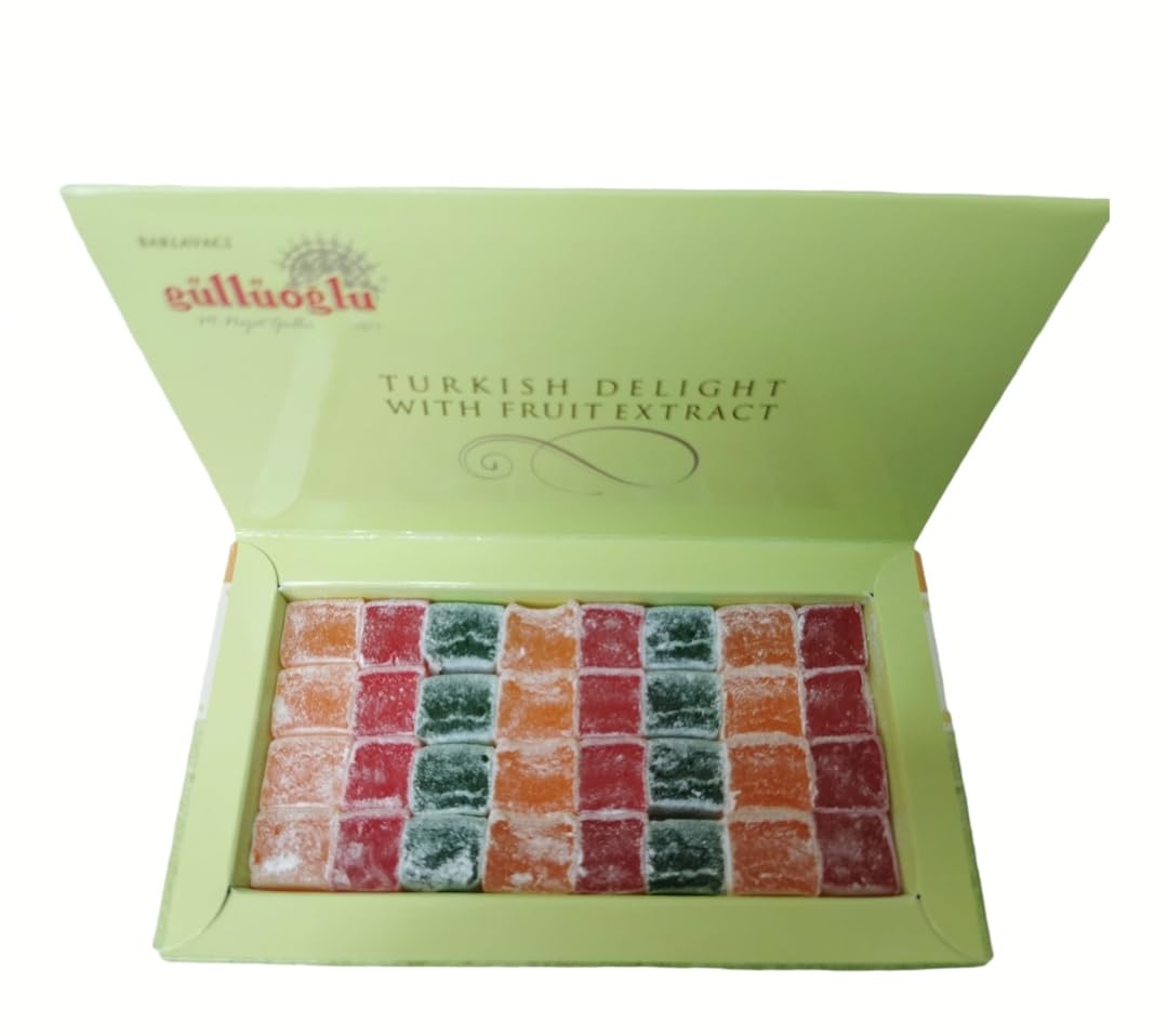 Glloglu Turkish Delight With Fruit Extract, 8.80Z - 250Gr, Daily Fresh Shipment From Istanbul/Turkey