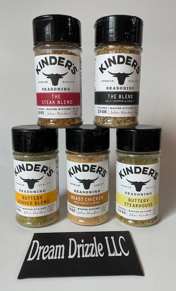 Seasoning Set, KINDERS, Roast Chicken, Buttery Burger Blend, The Blend, The Steak Blend, Buttery Steakhouse Special Select Sampl