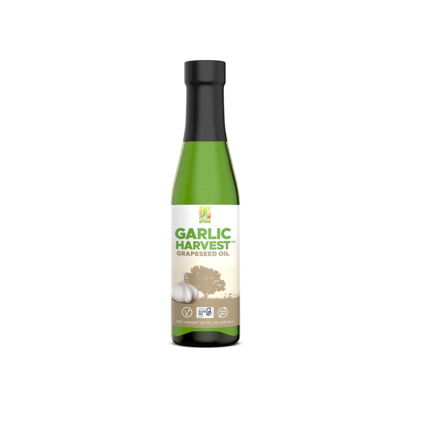 Garlic Harvest Grapeseed Oil 12.7 OZ (High Smoke Point, Gluten-Free, Non-GMO, Healthy EVO Alternative)