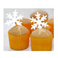 Georld 48Pcs White Edible Cupcake Snowflakes Cake Toppers Decoration For Winter Frozen Theme Party