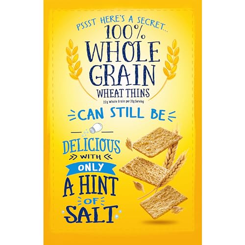 Wheat Thins Hint of Salt Low Sodium Snacks, Whole Grain Wheat Crackers, Bulk Snack Crackers, 6 - 8.5 oz Boxes