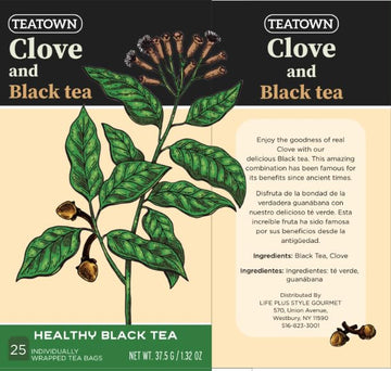 Premium Single Origin Clove Black Ceylon Tea Bags 25 Count Individually Wrapped Herbal, All Natural Full Bodied Aromatic Flavor