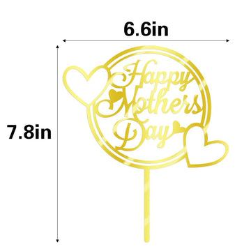 Keoysek Happy Mother'S Day Cake Topper Cake Topper Acrylic Mirror Cake Topper Decorative Party Cake Decoration For Mother'S Day