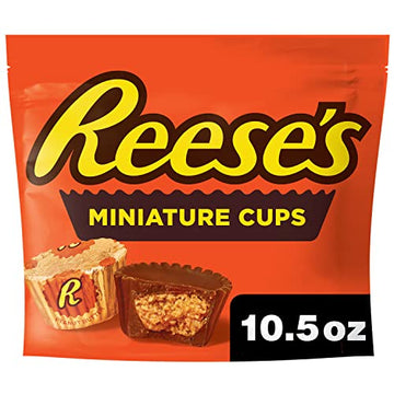 HERSHEYs Reeses Miniature Cups Milk Chocolate & Peanut Butter Share Pack, 297 Grams, Orange