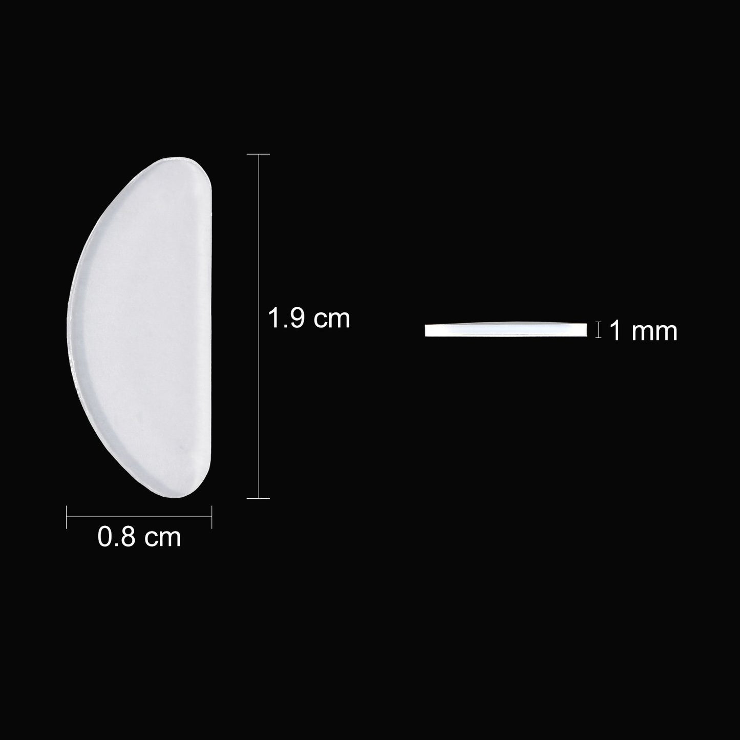 Toodoo 10 Pairs Eyeglasses Nose Pads Glasses Adhesive Silicone Nose Pads Non-Slip Thin Nosepads For Glasses Eyeglasses Sunglasses (Transparent, 1 Mm)