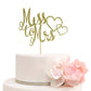 Miss To Mrs Cake Topper For Bridal Shower, Engagement, Wedding Party Decorations, Gold Glitter