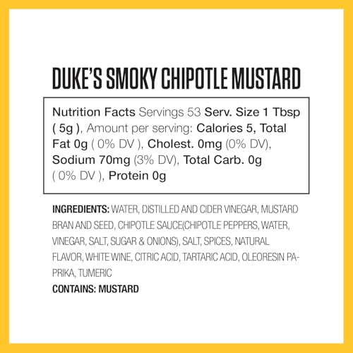 Dukes Smoky Chipotle Mustard  9.5 Ounce (Pack of 1)