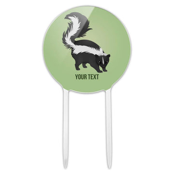 GRAPHICS & MORE Acrylic Custom Skunk Cake Topper Decoration for Wedding, Birthday, Graduation - Multi Color