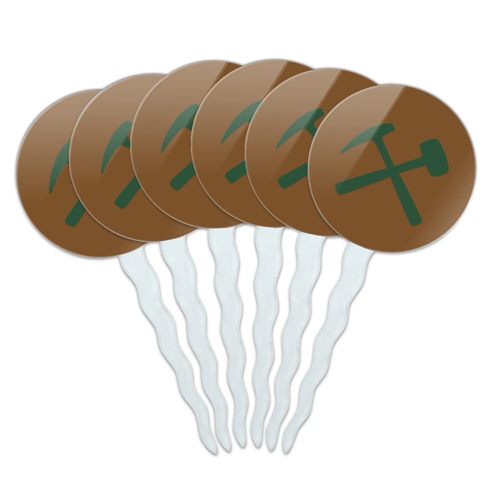 GRAPHICS & MORE Cupcake Picks Set of 6, Acrylic, Montana Tech University, One Size, Model CUPCAKE.ROUND.CLCMTM.Z008951