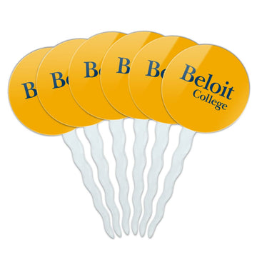 Beloit College Secondary Logo Cupcake Picks Toppers Decoration Set of 6