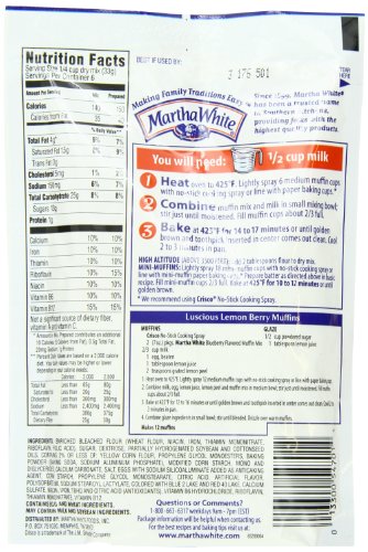 Martha White Blueberry Flavored Muffin Mix, 7 Ounce (Pack Of 12)