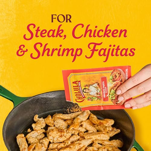 Cholula Seasoning Mix  Original Fajita  Medium Heat  For Chicken  Steak  Shrimp & Veggie Fajitas  0.87 oz (Pack of 12)